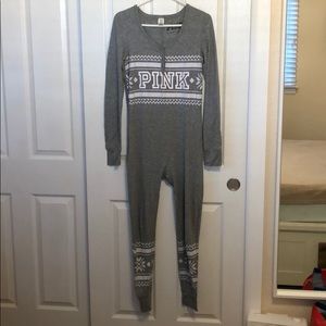 PINK Long John Thermal Pajamas Size L